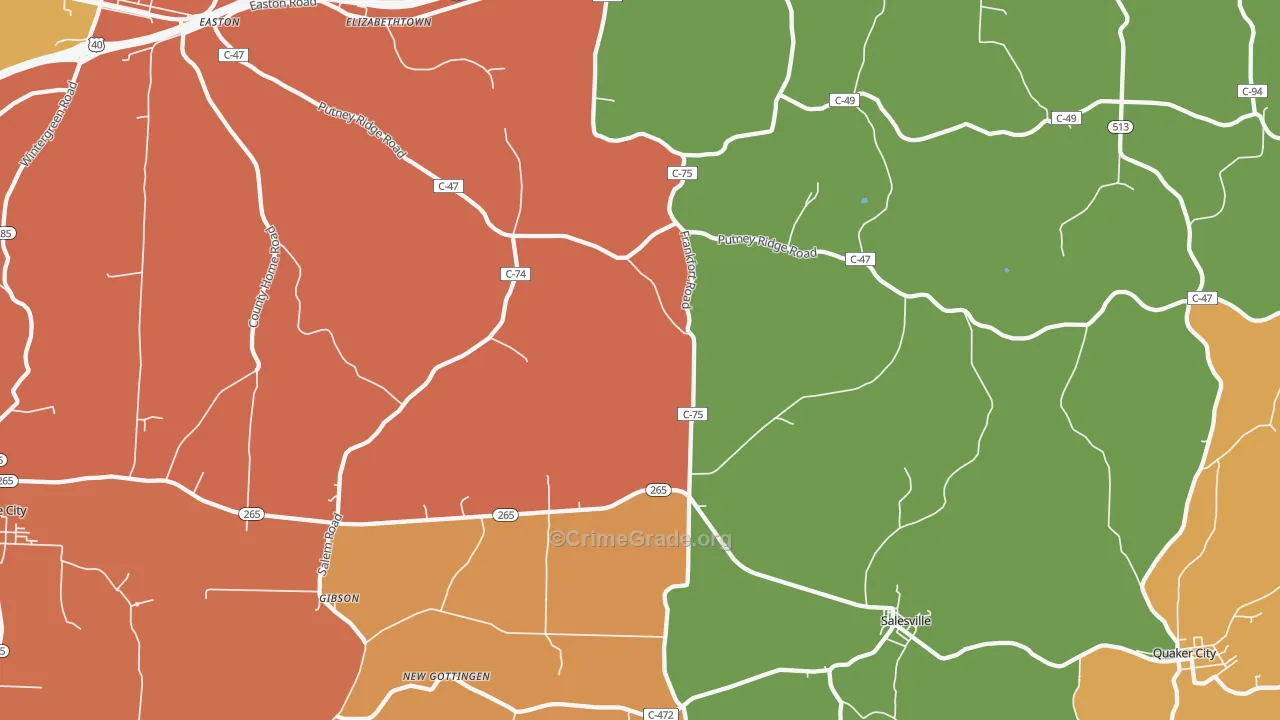 43778, OH Map of Theft Rates