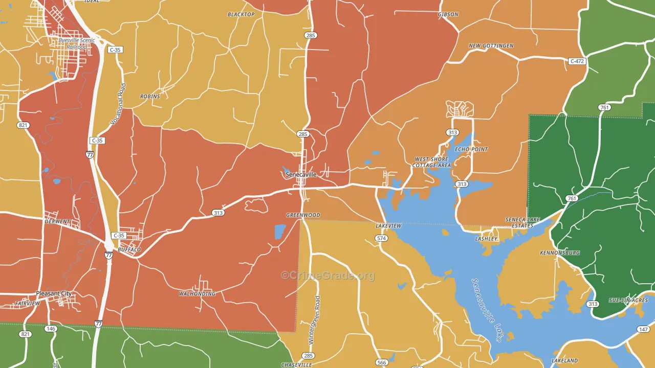 43780, OH Map of Theft Rates