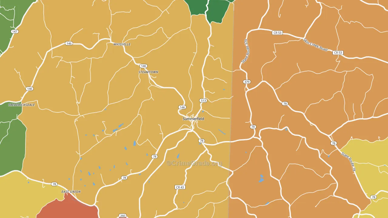 43788, OH Map of Theft Rates