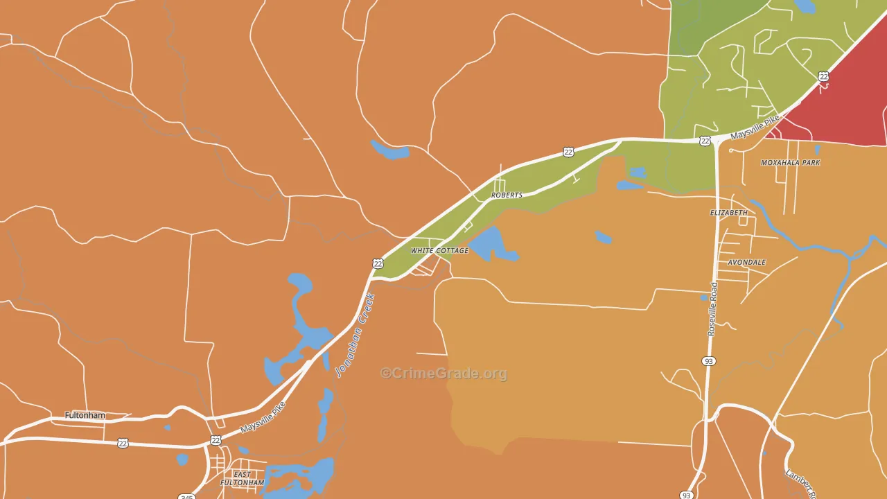 43791, OH Map of Theft Rates