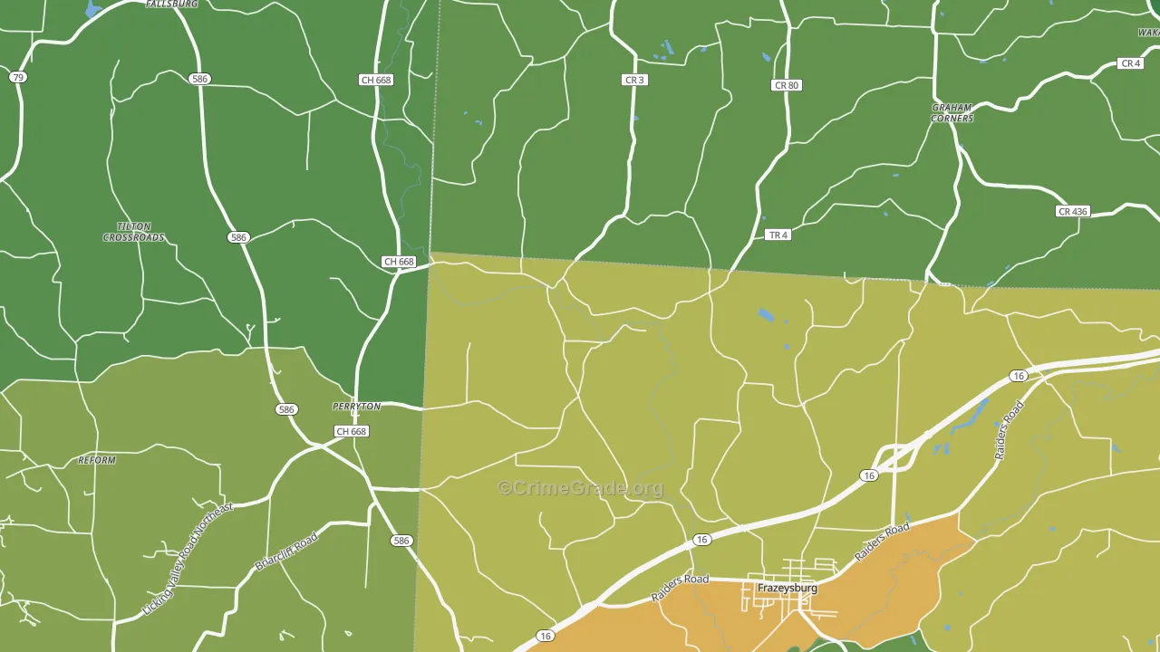 43822, OH Map of Theft Rates
