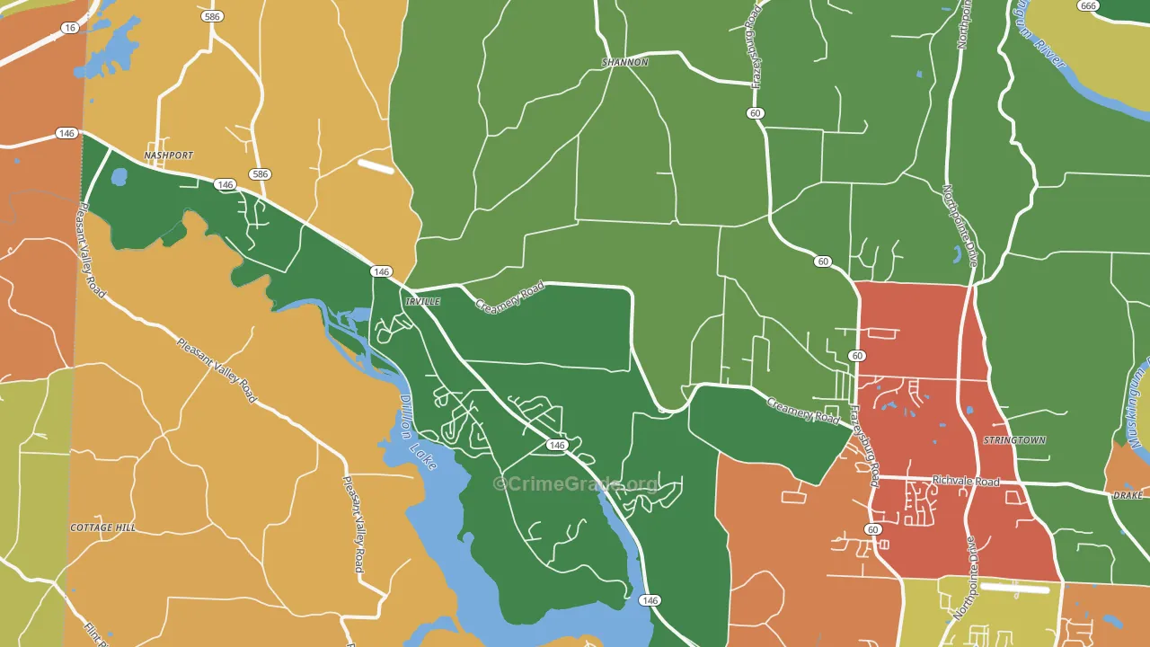 43830, OH Map of Theft Rates