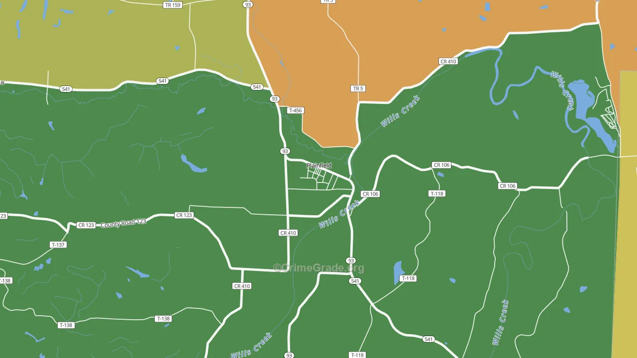 43836, OH Map of Theft Rates