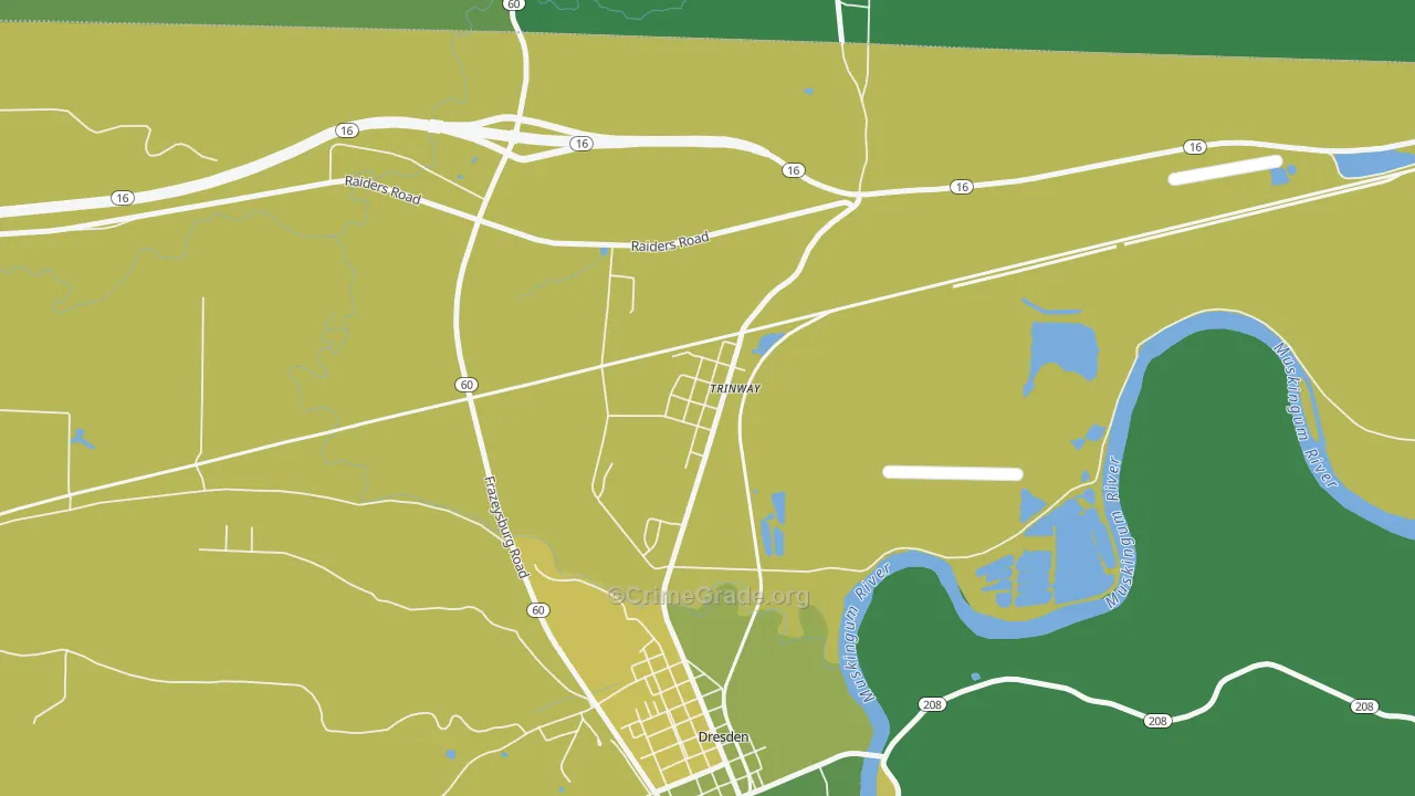 43842, OH Map of Theft Rates
