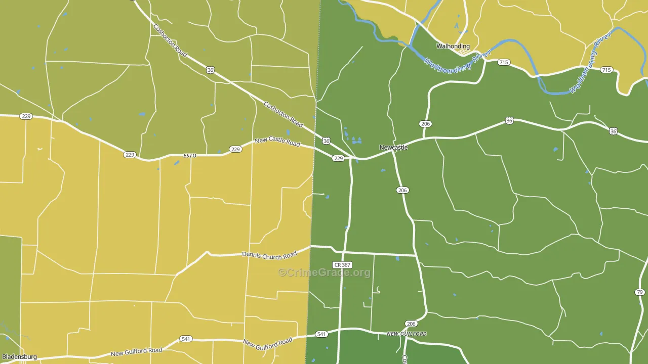 43843, OH Map of Theft Rates