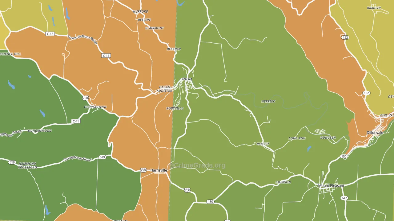 43901, OH Map of Theft Rates