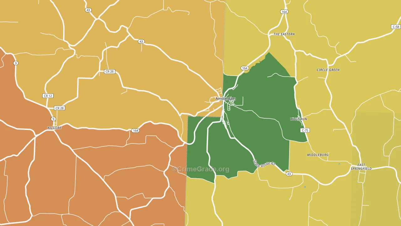 43903, OH Map of Theft Rates