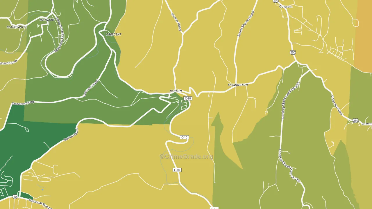 43905, OH Map of Theft Rates