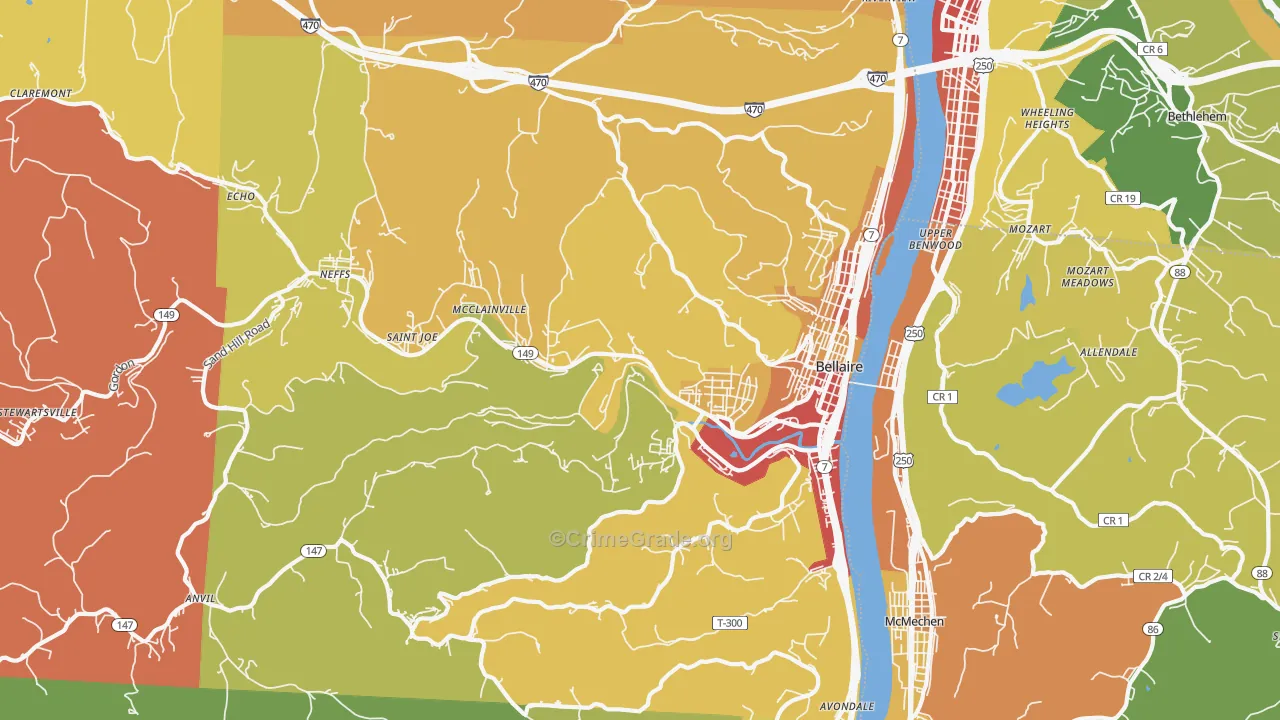 43906, OH Map of Theft Rates