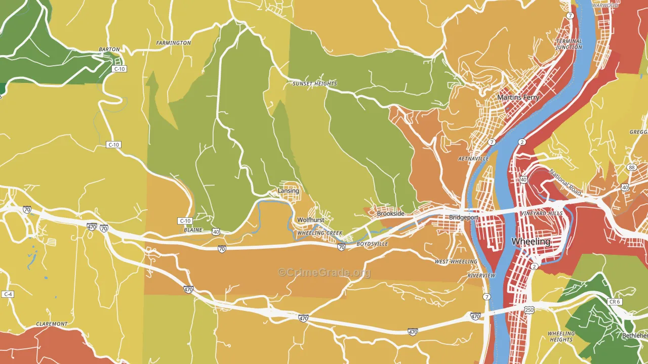 43912, OH Map of Theft Rates