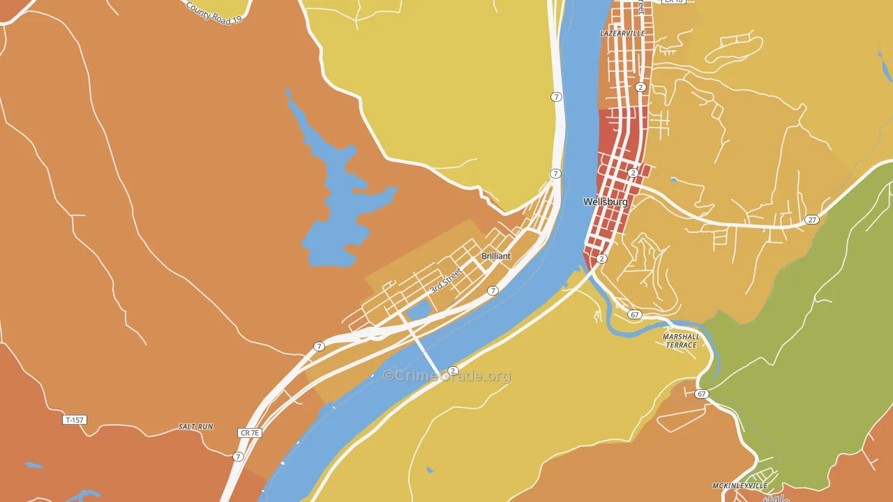 43913, OH Map of Theft Rates