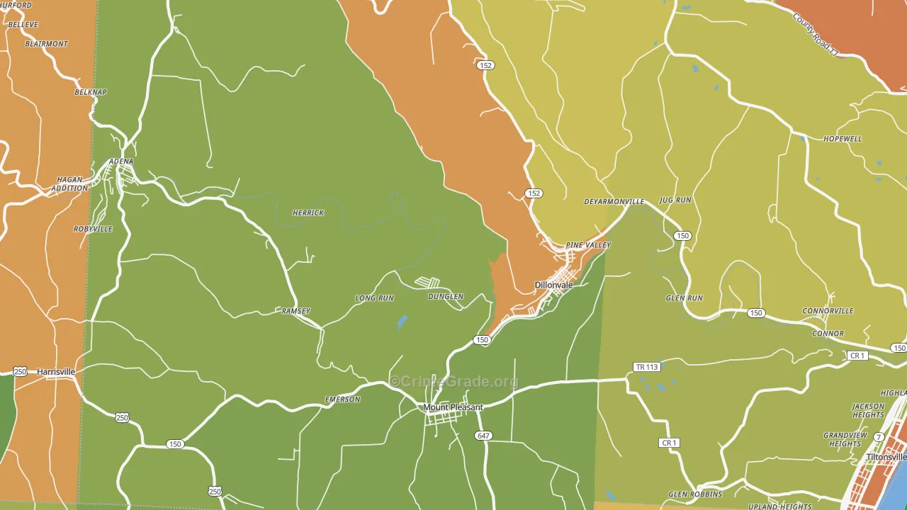 43917, OH Map of Theft Rates