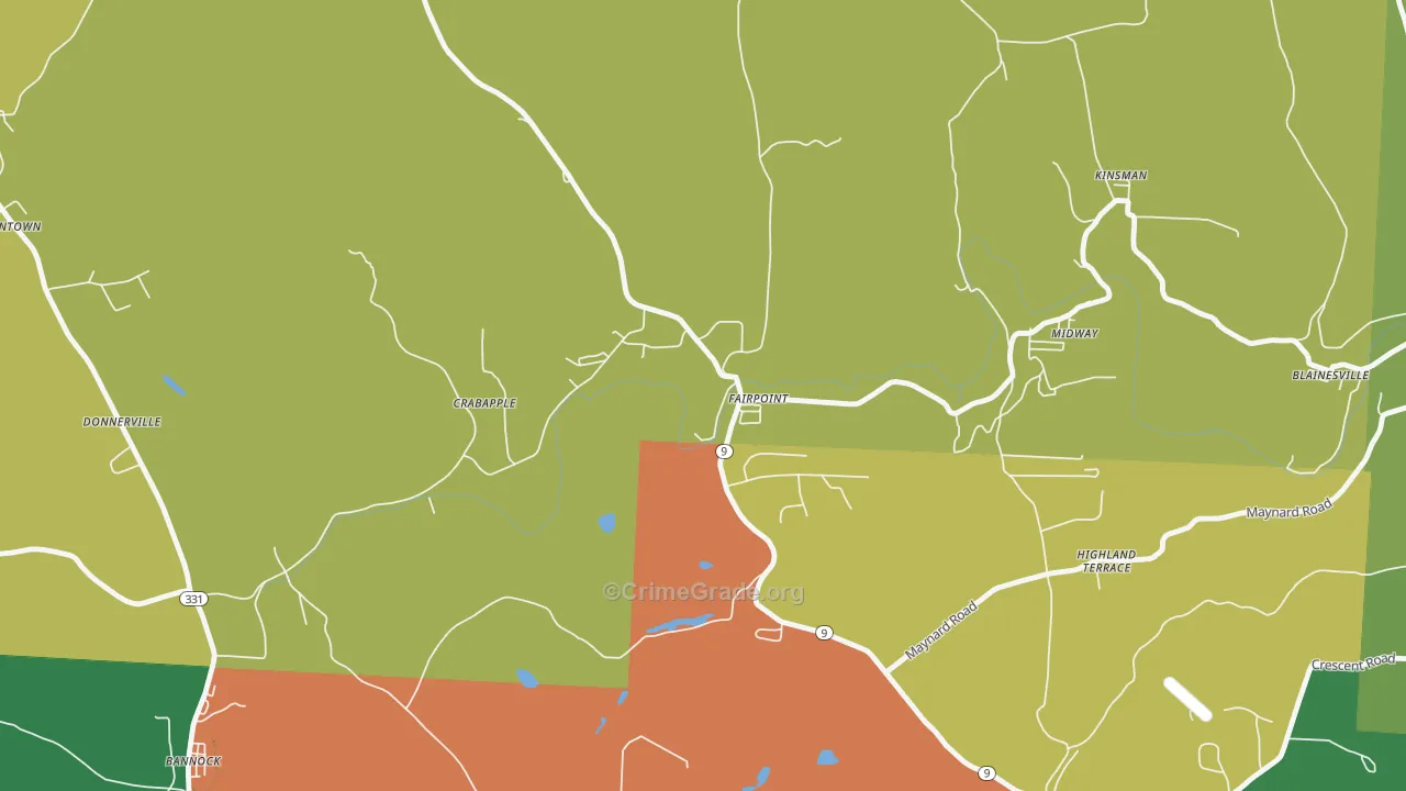 43927, OH Map of Theft Rates