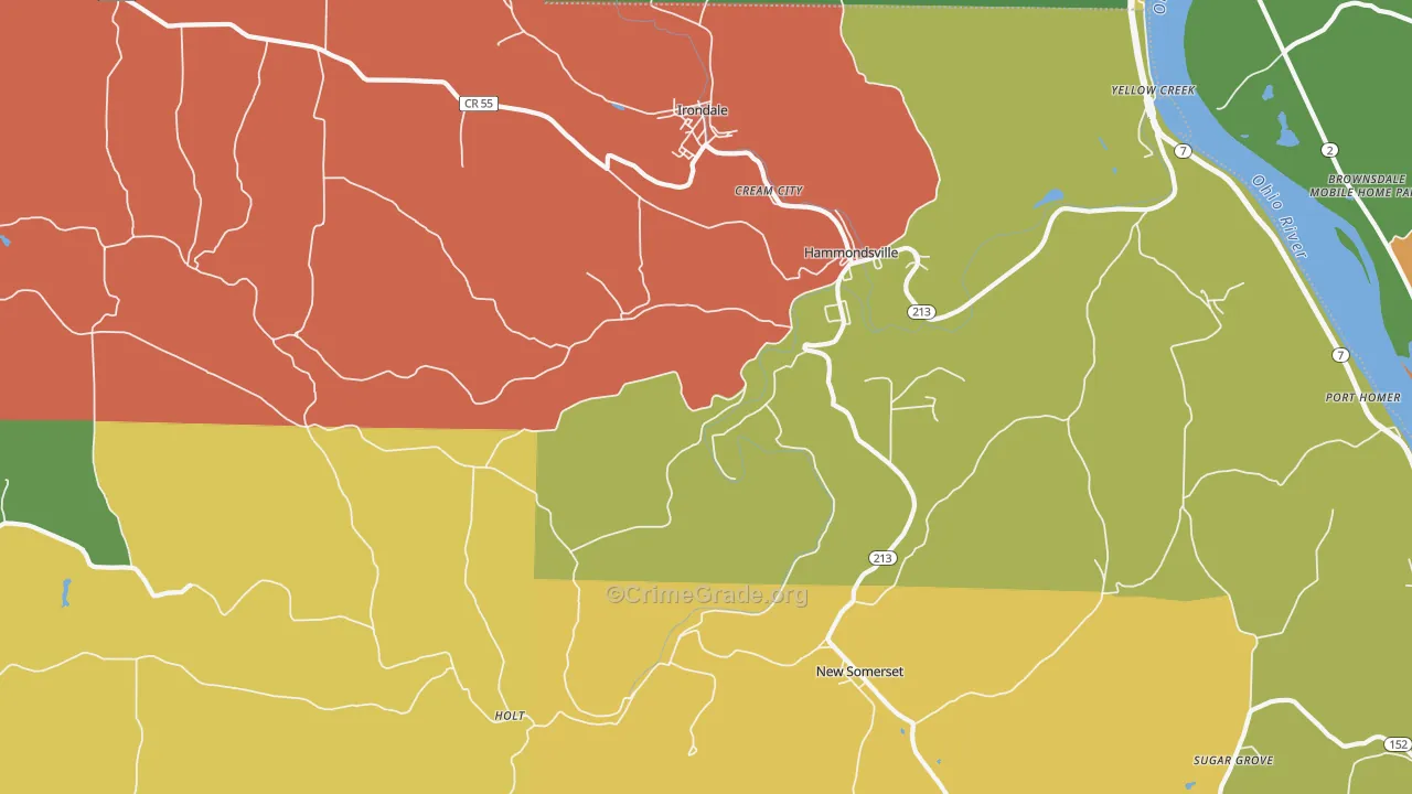 43932, OH Map of Theft Rates