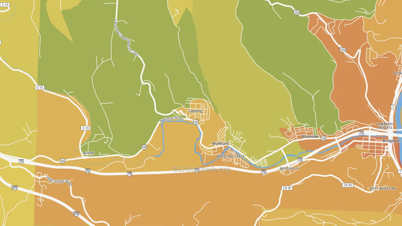 43934, OH Map of Theft Rates