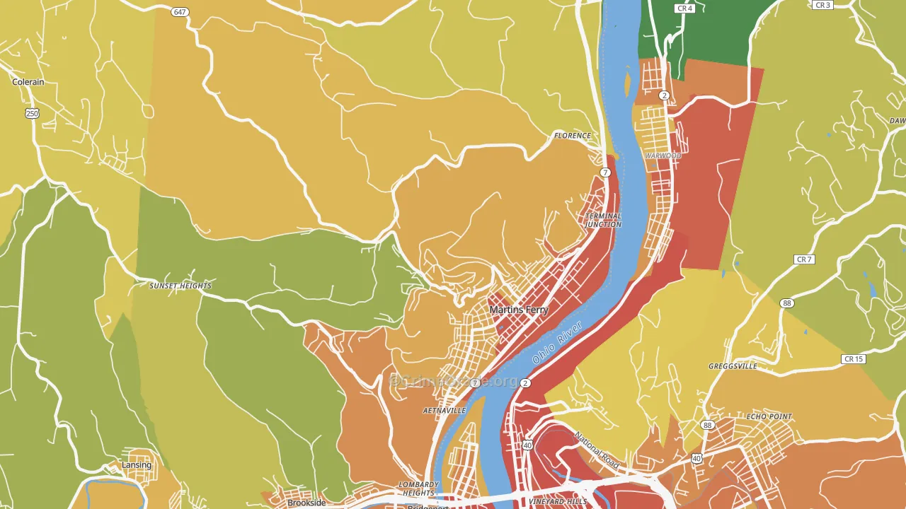 43935, OH Map of Theft Rates