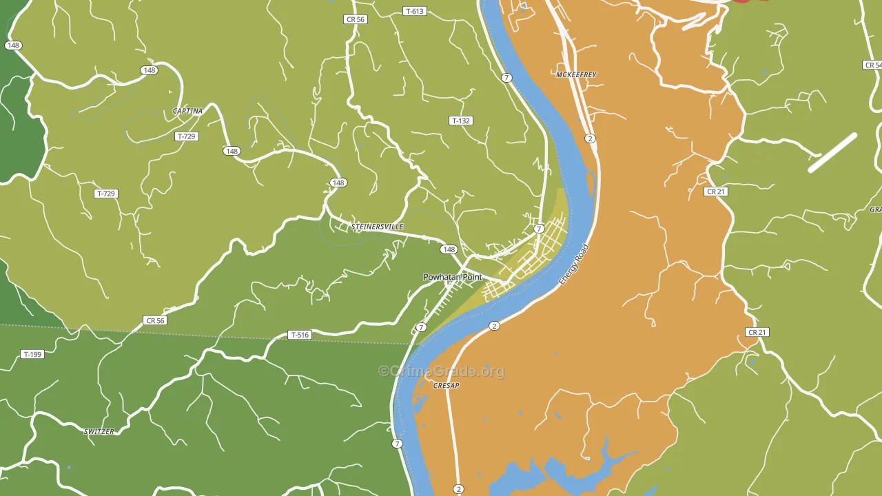 43942, OH Map of Theft Rates