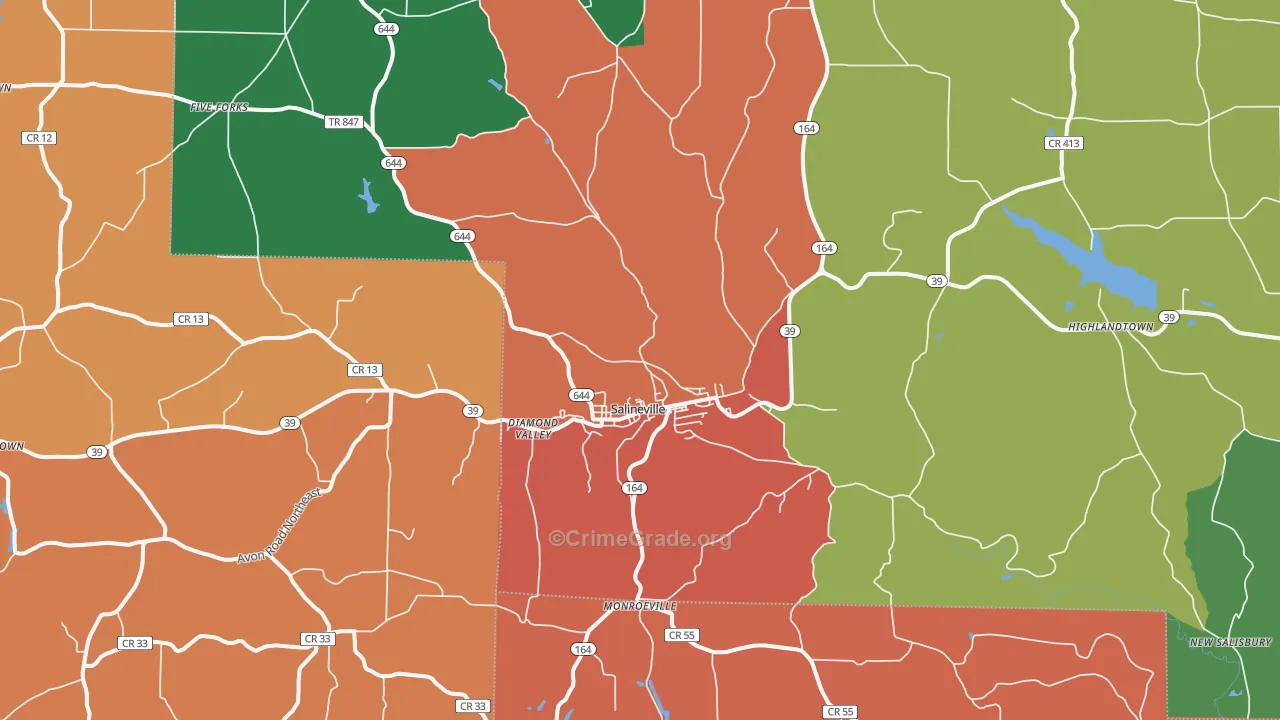 43945, OH Map of Theft Rates
