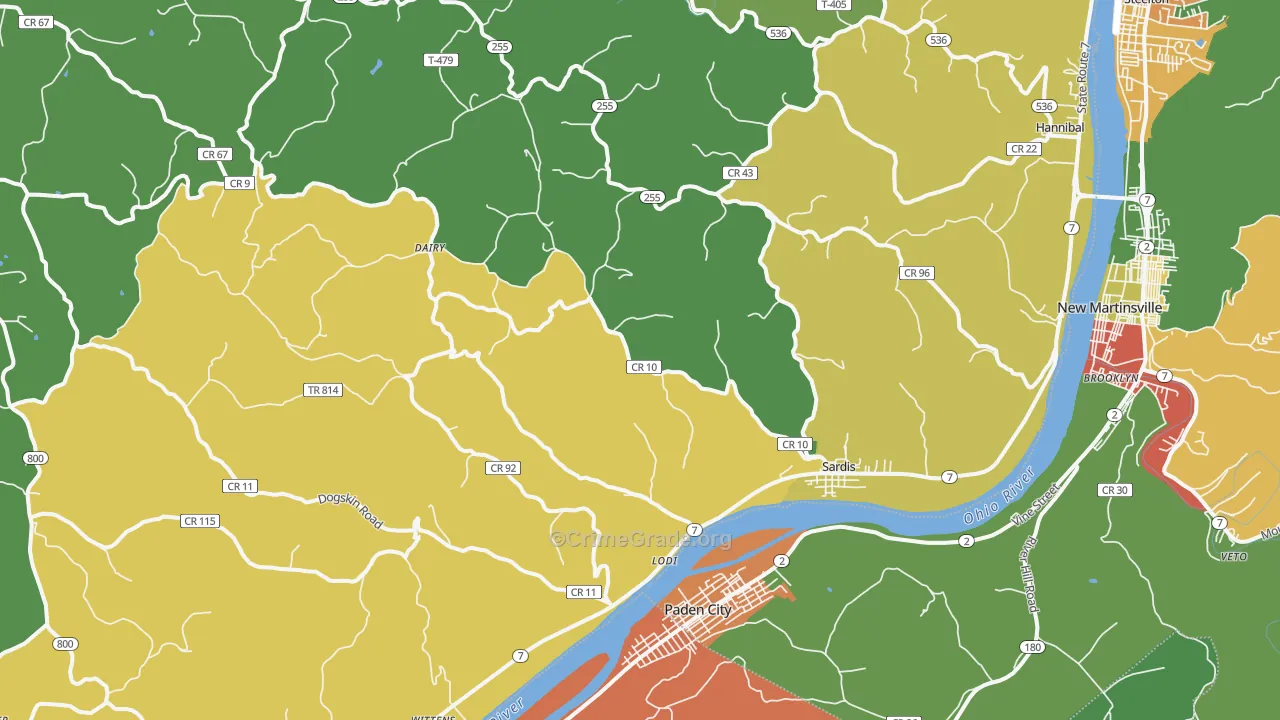 43946, OH Map of Theft Rates