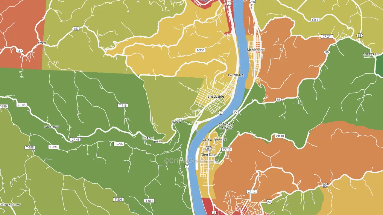 43947, OH Map of Theft Rates