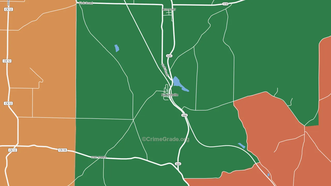 43962, OH Map of Theft Rates