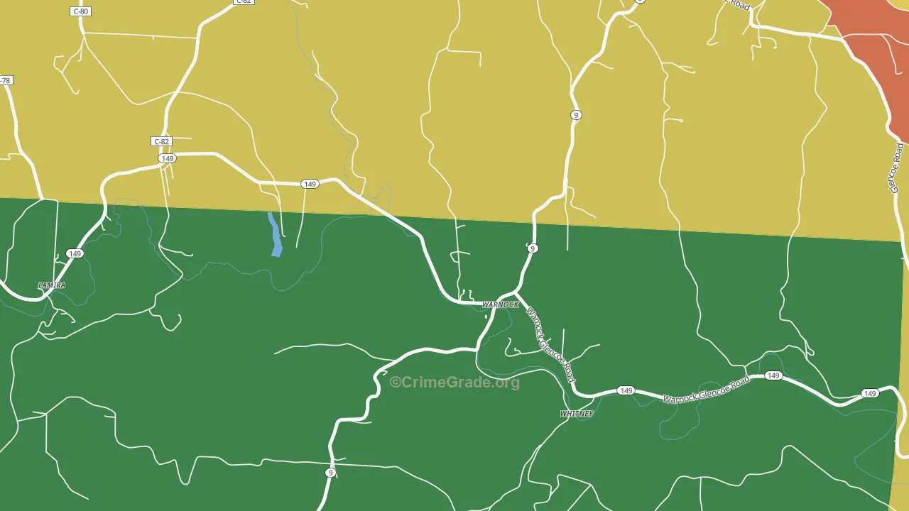 43967, OH Map of Theft Rates