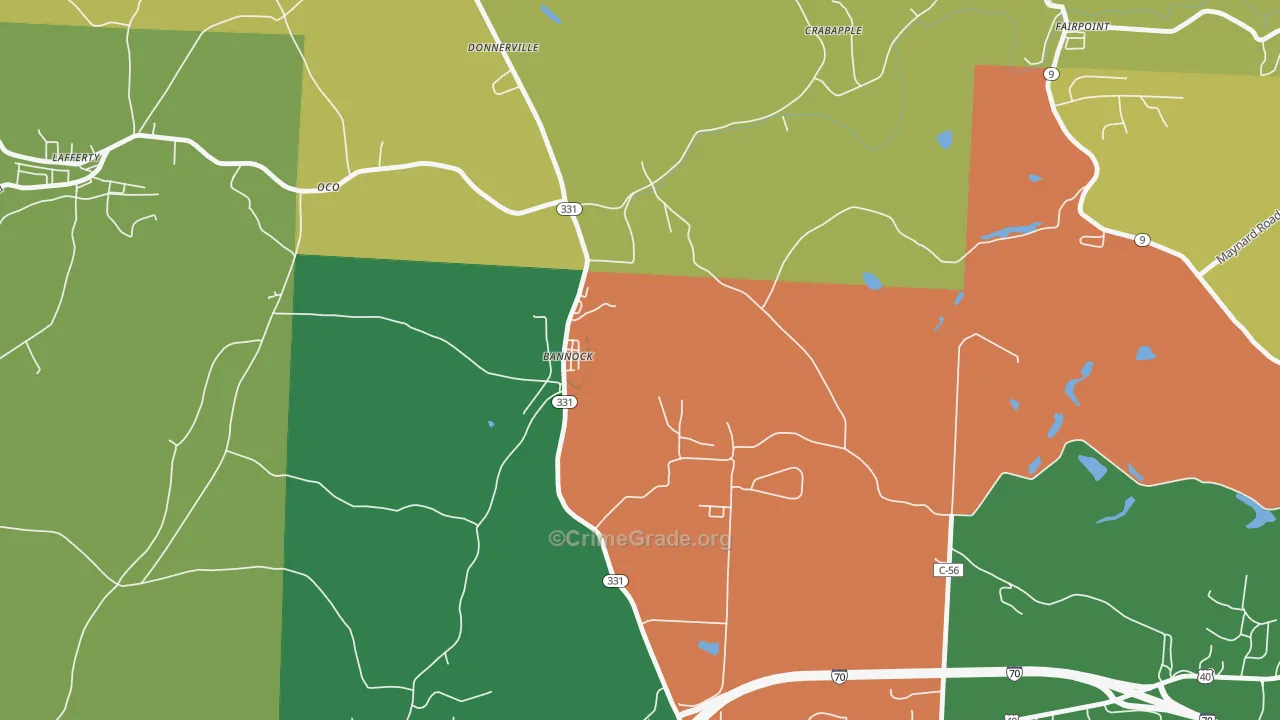 43972, OH Map of Theft Rates