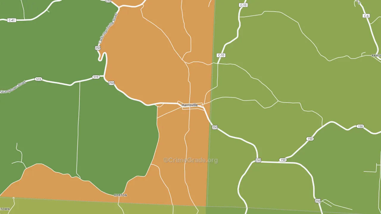 43974, OH Map of Theft Rates