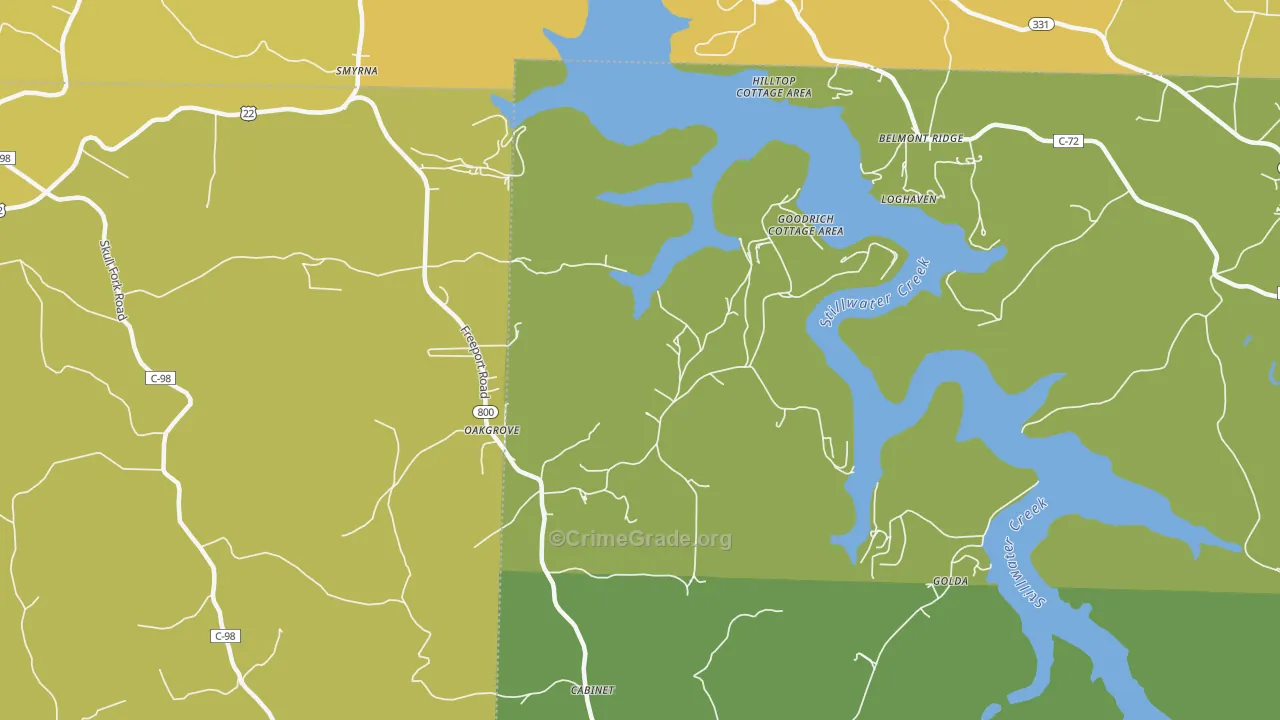 43983, OH Map of Theft Rates