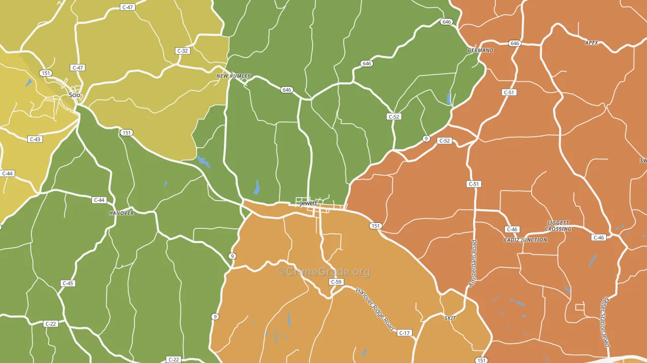 43986, OH Map of Theft Rates