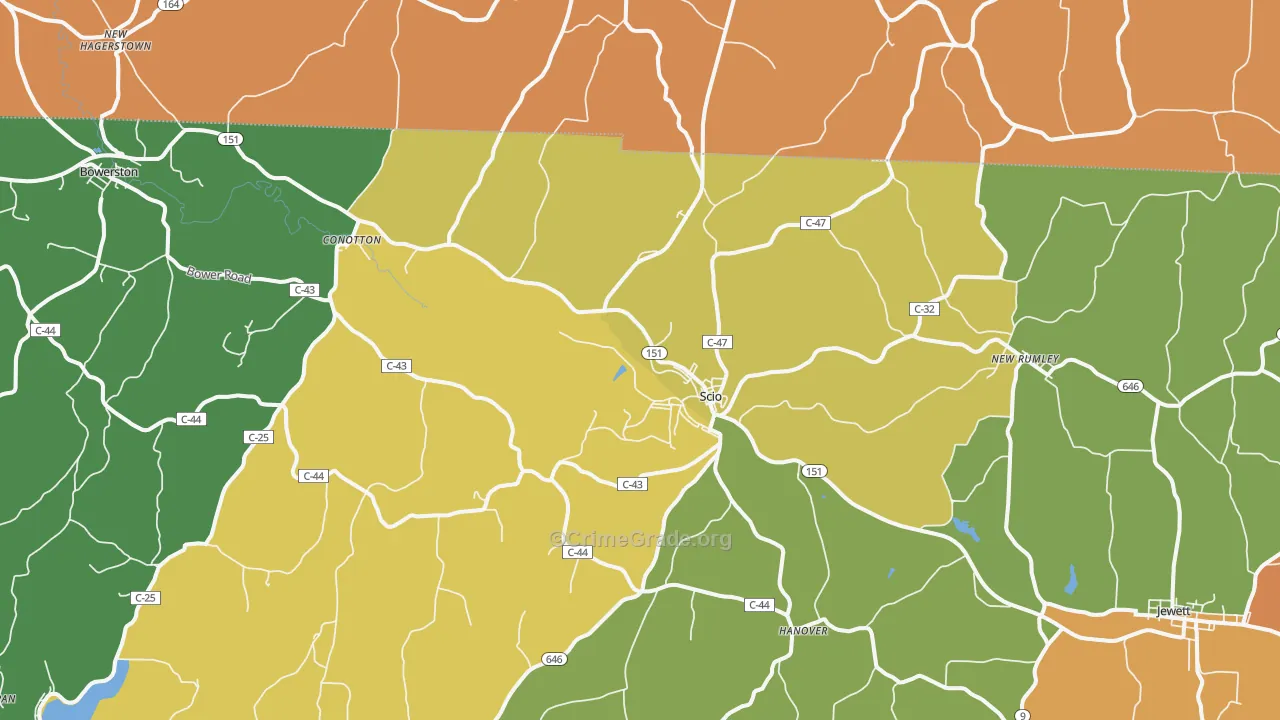43988, OH Map of Theft Rates