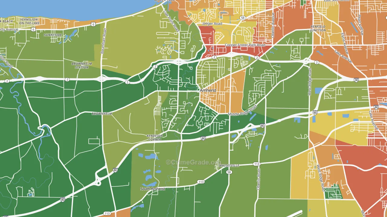 44001, OH Map of Theft Rates