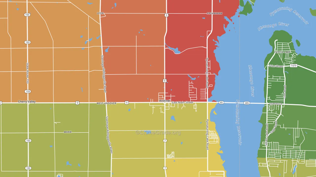 44003, OH Map of Theft Rates