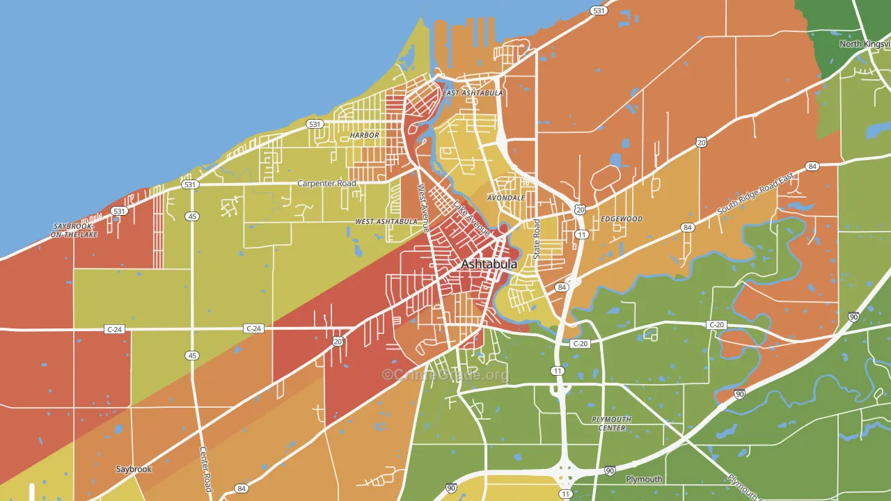 44004, OH Map of Theft Rates