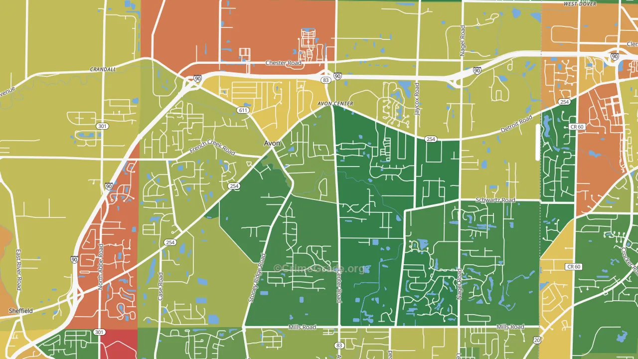 44011, OH Map of Theft Rates