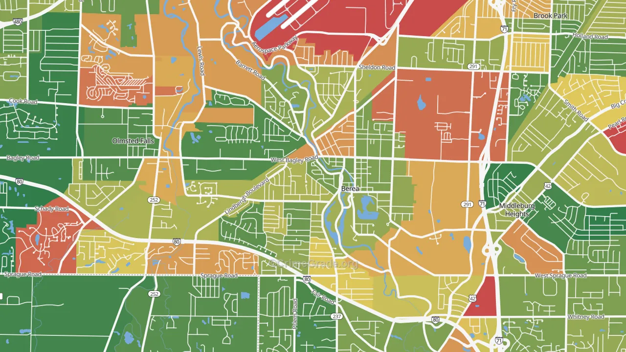 44017, OH Map of Theft Rates