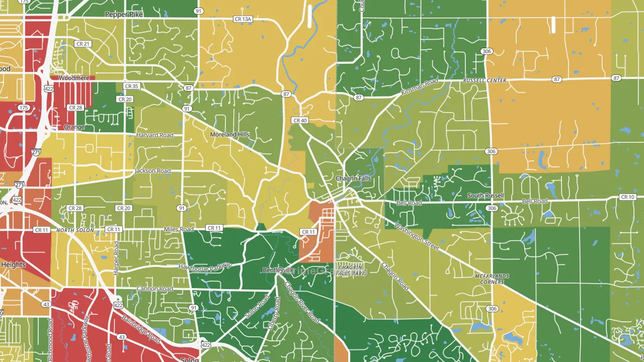 44022, OH Map of Theft Rates