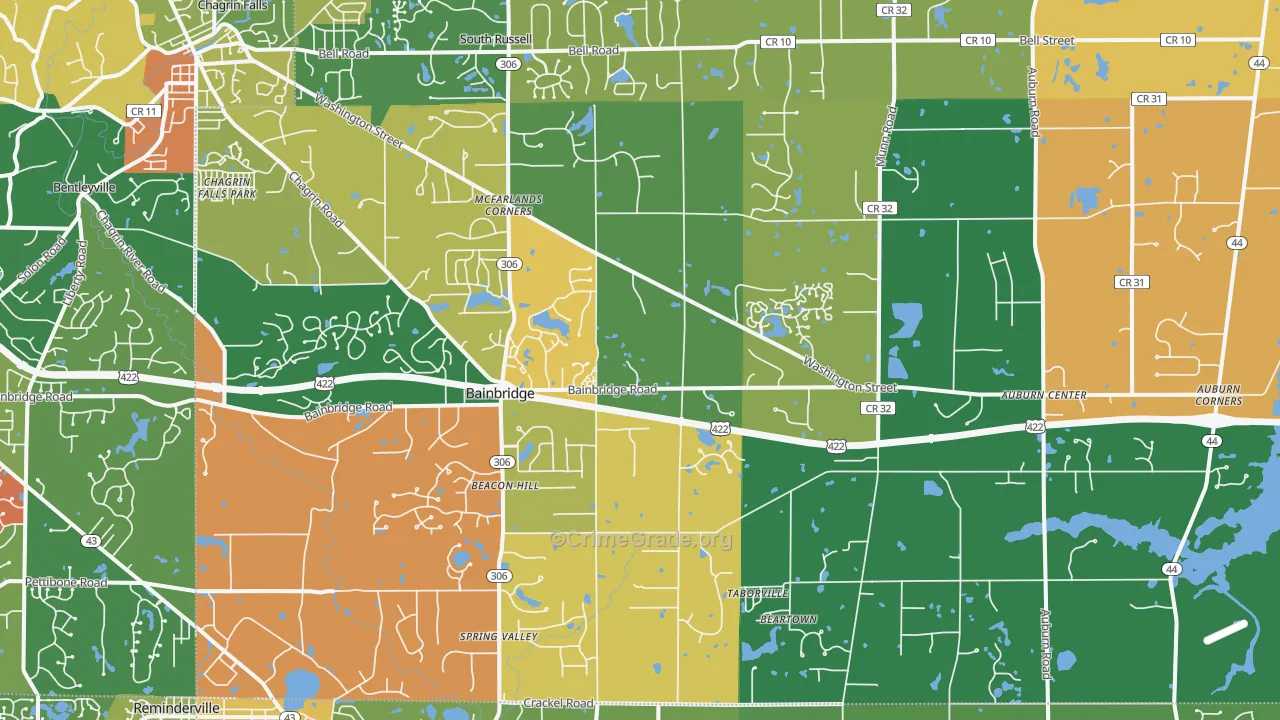44023, OH Map of Theft Rates