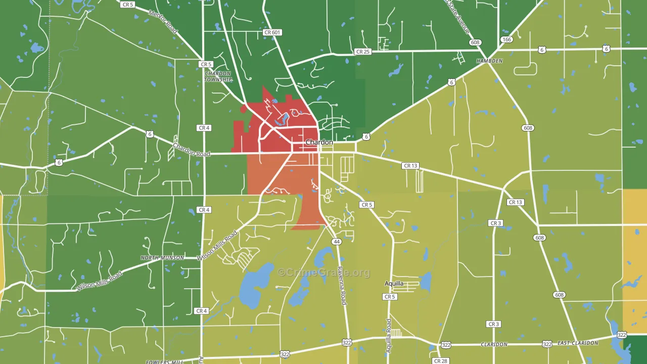 44024, OH Map of Theft Rates