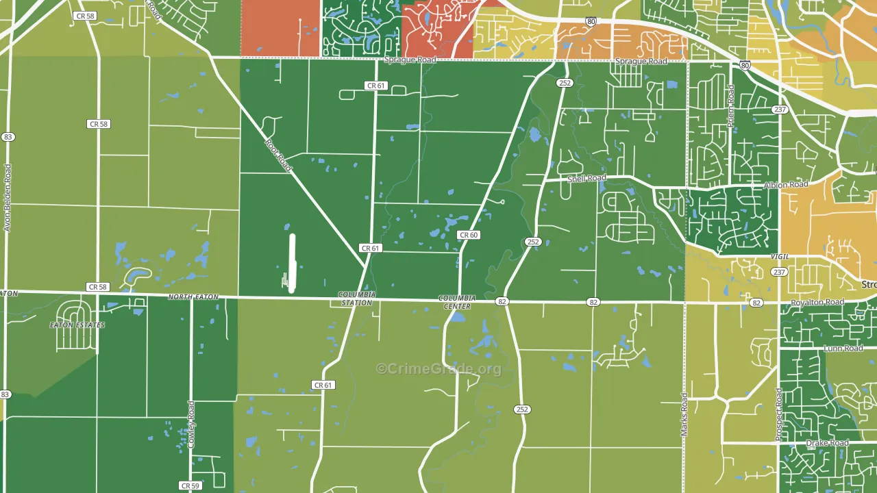 44028, OH Map of Theft Rates