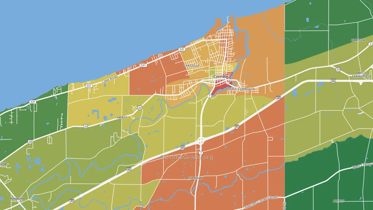 44030, OH Map of Theft Rates