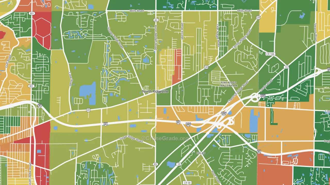 44039, OH Map of Theft Rates