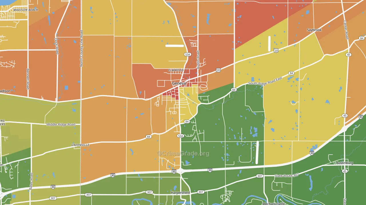44041, OH Map of Theft Rates