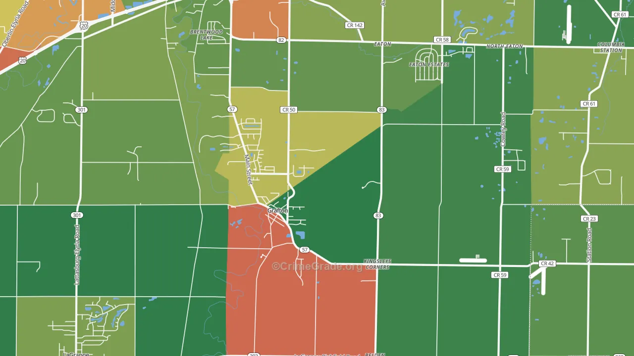 44044, OH Map of Theft Rates
