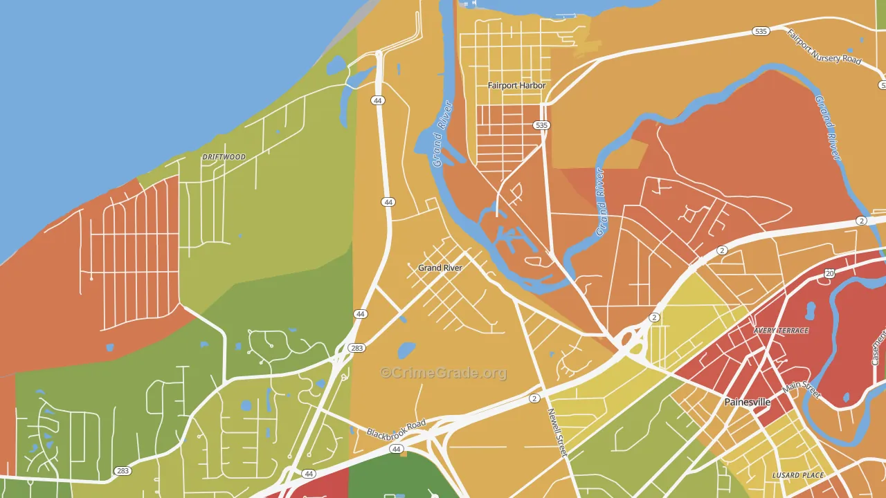 44045, OH Map of Theft Rates