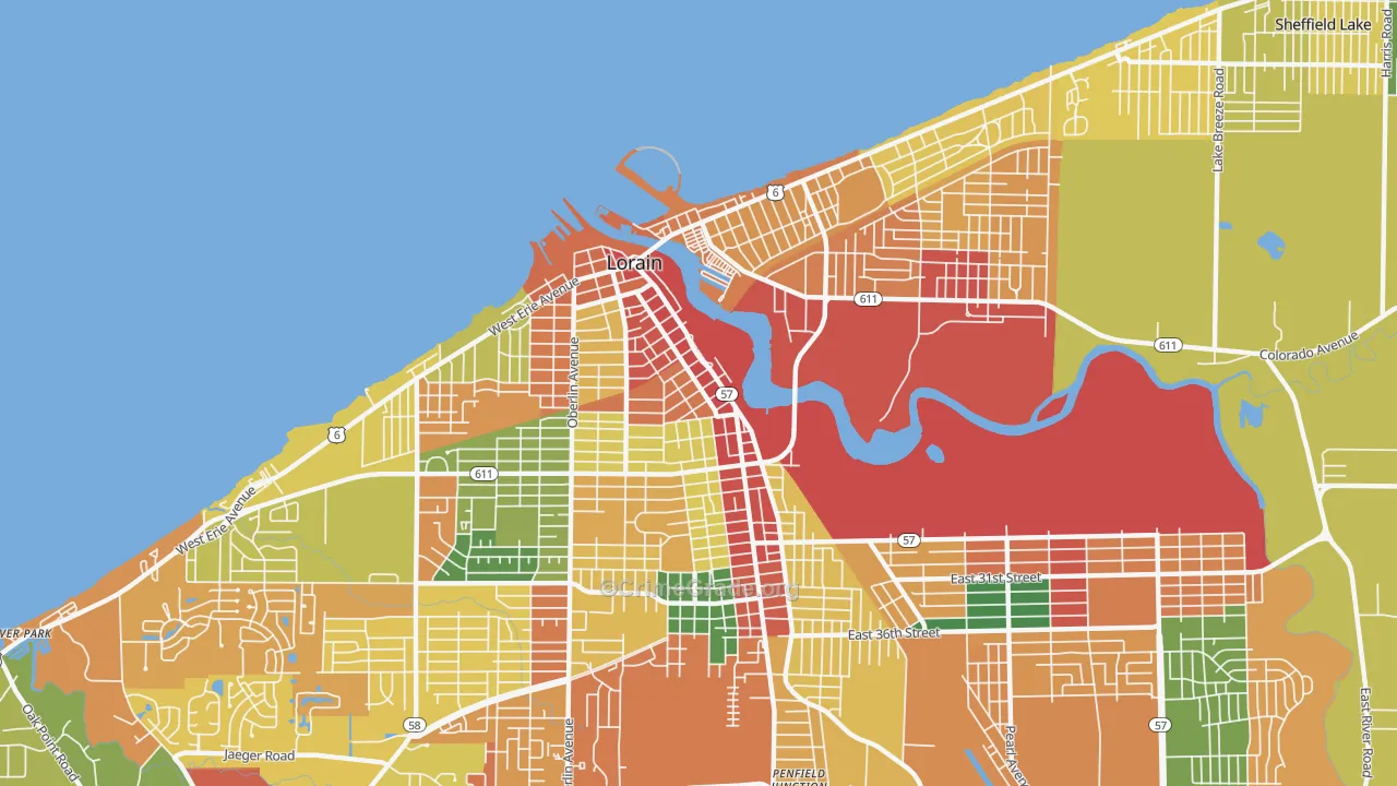 44052, OH Map of Theft Rates