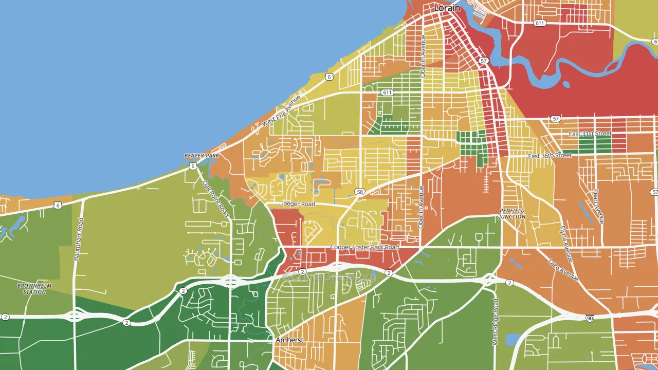 44053, OH Map of Theft Rates