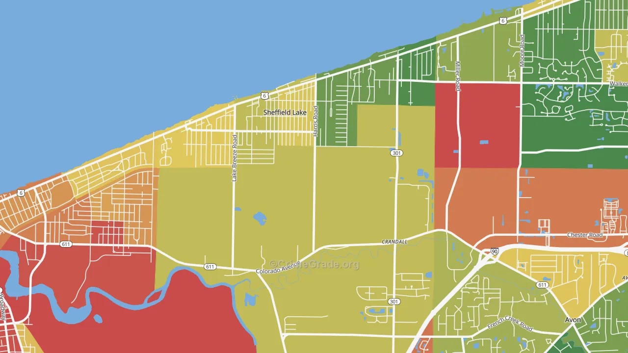 44054, OH Map of Theft Rates