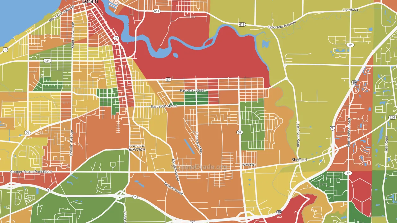 44055, OH Map of Theft Rates