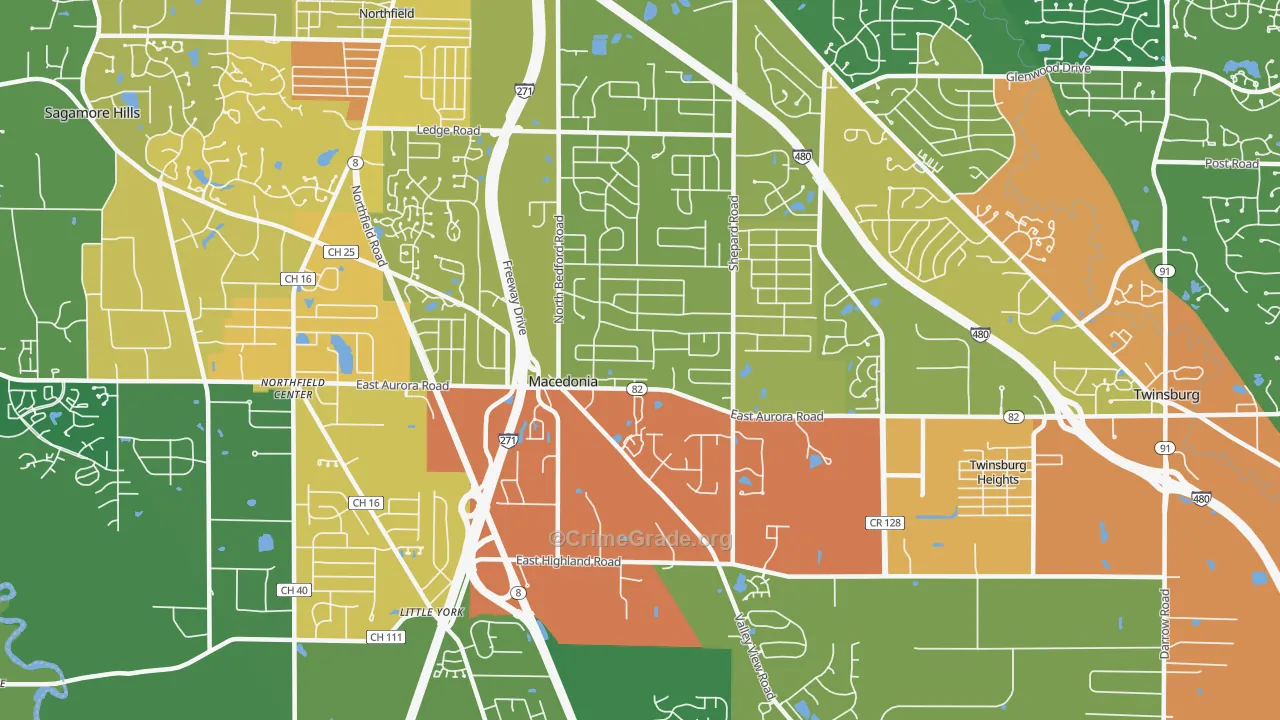 44056, OH Map of Theft Rates